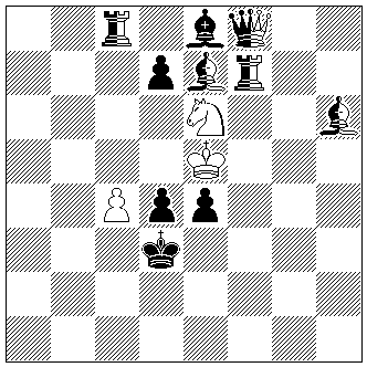 wKe5, wSe6, wBc4,
sKd3, sLe8, sBd7d4e4,
nDf8, nTc8f7, nLe7h6